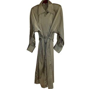 Mycra Pac Designer Wear Womens Trench Rain Coat One Size Gold Belted Pockets